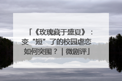 《玫瑰藏于盛夏》：变“短”了的校园虐恋如何突围？｜微剧评
