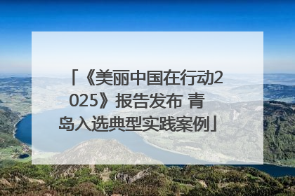 《美丽中国在行动2025》报告发布 青岛入选典型实践案例