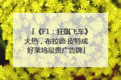 《F1：狂飙飞车》大热，布拉德·皮特成好莱坞最贵广告牌