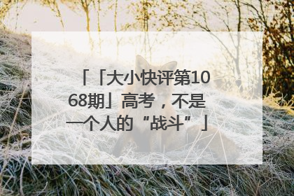 「大小快评第1068期」高考，不是一个人的“战斗”