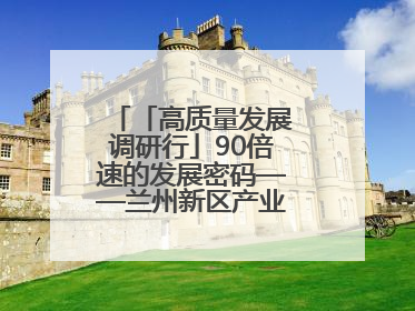 「高质量发展调研行」90倍速的发展密码——兰州新区产业向新工作综述
