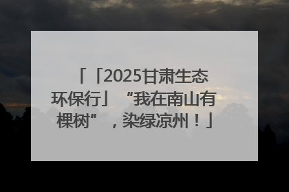 「2025甘肃生态环保行」“我在南山有棵树”，染绿凉州！
