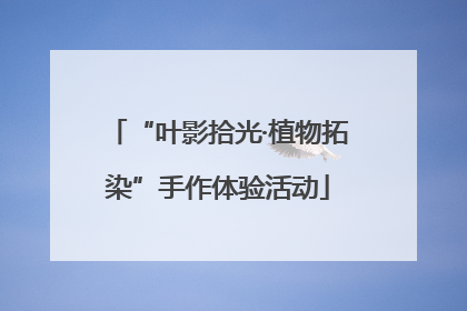 “叶影拾光·植物拓染”手作体验活动
