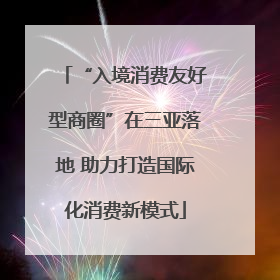 “入境消费友好型商圈”在三亚落地 助力打造国际化消费新模式