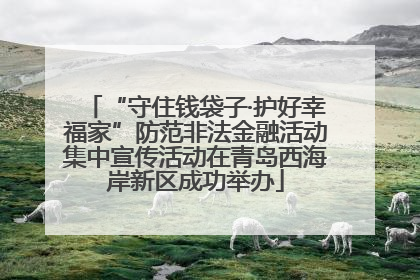 “守住钱袋子·护好幸福家”防范非法金融活动集中宣传活动在青岛西海岸新区成功举办