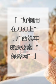 “好钢用在刀刃上”，广西筑牢资源要素“保障网”