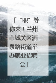 “职”等你来！兰州市城关区酒泉路街道举办就业招聘会