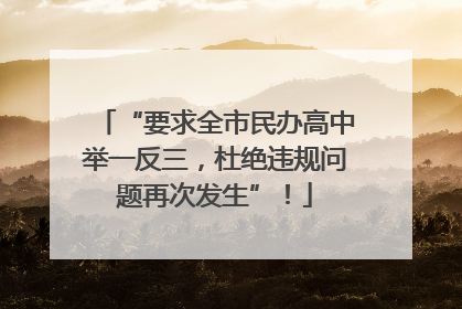 “要求全市民办高中举一反三，杜绝违规问题再次发生”！