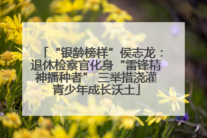 “银龄榜样”侯志龙：退休检察官化身“雷锋精神播种者” 三举措浇灌青少年成长沃土
