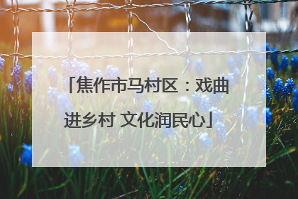焦作市马村区：戏曲进乡村 文化润民心