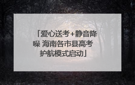 爱心送考+静音降噪 海南各市县高考护航模式启动