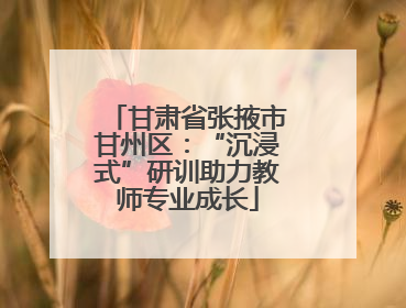 甘肃省张掖市甘州区：“沉浸式”研训助力教师专业成长