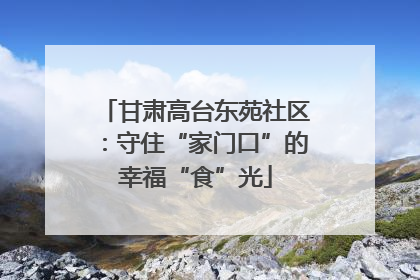 甘肃高台东苑社区：守住“家门口”的幸福“食”光