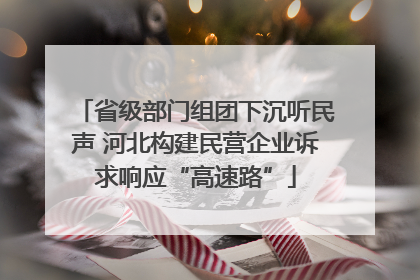 省级部门组团下沉听民声 河北构建民营企业诉求响应“高速路”