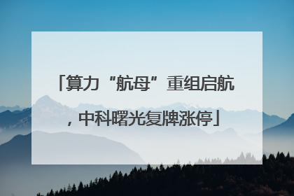 算力“航母”重组启航，中科曙光复牌涨停
