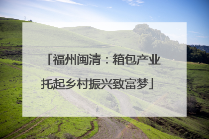 福州闽清：箱包产业托起乡村振兴致富梦