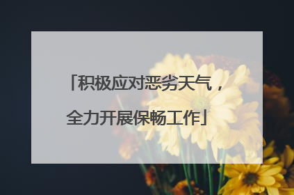 积极应对恶劣天气，全力开展保畅工作