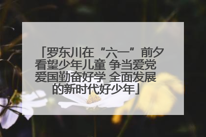 罗东川在“六一”前夕看望少年儿童 争当爱党爱国勤奋好学 全面发展的新时代好少年