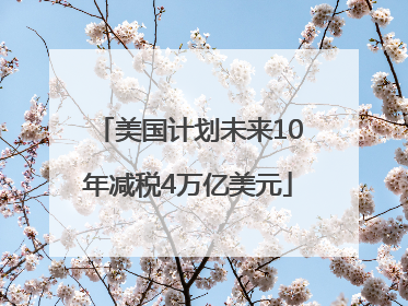 美国计划未来10年减税4万亿美元