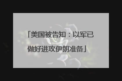 美国被告知：以军已做好进攻伊朗准备
