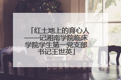 红土地上的育心人——记湘南学院临床学院学生第一党支部书记王世英