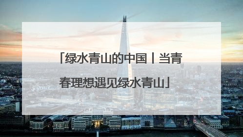 绿水青山的中国丨当青春理想遇见绿水青山