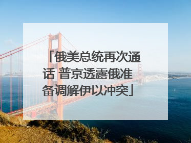 俄美总统再次通话 普京透露俄准备调解伊以冲突