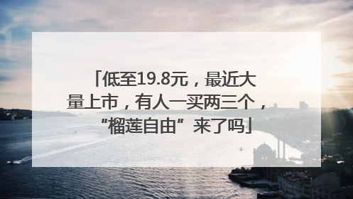 低至19.8元，最近大量上市，有人一买两三个，“榴莲自由”来了吗