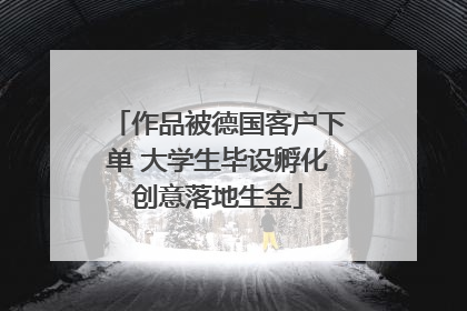 作品被德国客户下单 大学生毕设孵化创意落地生金