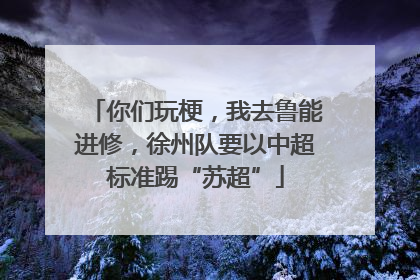 你们玩梗，我去鲁能进修，徐州队要以中超标准踢“苏超”