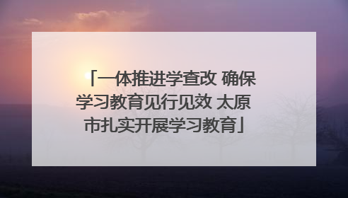 一体推进学查改 确保学习教育见行见效 太原市扎实开展学习教育