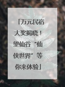 万元民宿大奖揭晓！望仙谷“仙侠世界”等你来体验