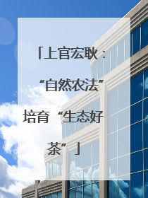 上官宏耿：“自然农法”培育“生态好茶”