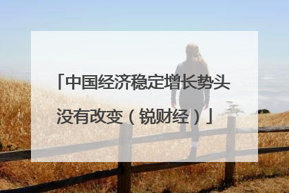 中国经济稳定增长势头没有改变（锐财经）