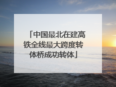 中国最北在建高铁全线最大跨度转体桥成功转体
