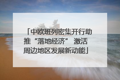 中欧班列密集开行助推“落地经济” 激活周边地区发展新动能