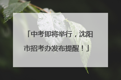 中考即将举行，沈阳市招考办发布提醒！