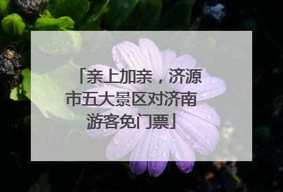 亲上加亲，济源市五大景区对济南游客免门票
