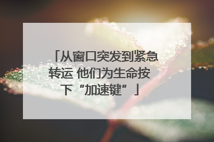 从窗口突发到紧急转运 他们为生命按下“加速键”