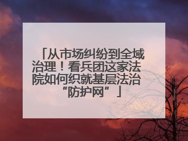 从市场纠纷到全域治理！看兵团这家法院如何织就基层法治 “防护网”