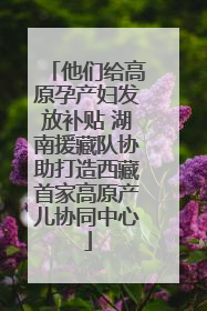 他们给高原孕产妇发放补贴 湖南援藏队协助打造西藏首家高原产儿协同中心