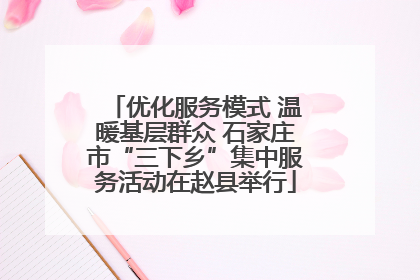 优化服务模式 温暖基层群众 石家庄市“三下乡”集中服务活动在赵县举行