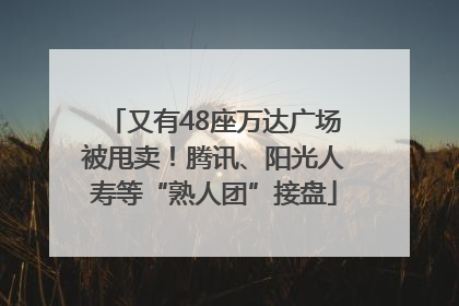 又有48座万达广场被甩卖！腾讯、阳光人寿等“熟人团”接盘