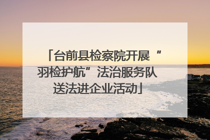 台前县检察院开展“羽检护航”法治服务队送法进企业活动