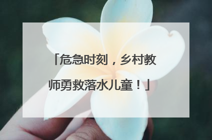 危急时刻，乡村教师勇救落水儿童！