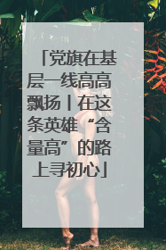 党旗在基层一线高高飘扬丨在这条英雄“含量高”的路上寻初心