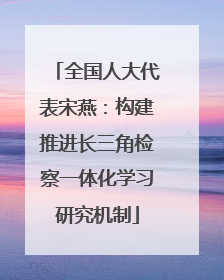 全国人大代表宋燕：构建推进长三角检察一体化学习研究机制
