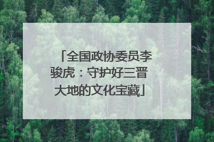 全国政协委员李骏虎：守护好三晋大地的文化宝藏