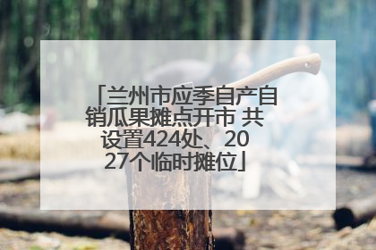 兰州市应季自产自销瓜果摊点开市 共设置424处、2027个临时摊位
