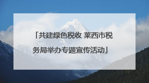 共建绿色税收 莱西市税务局举办专题宣传活动